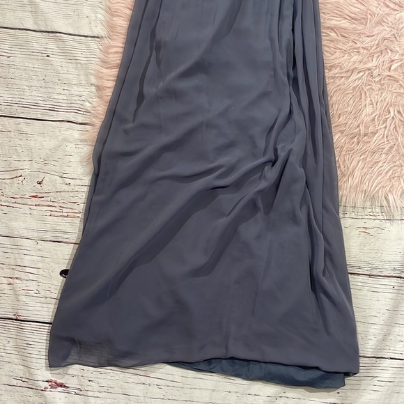 Jenny Packham Chiffon Rhinestone necklace Maxi Dress Gown Blue JP1005 NWT - Picture 9 of 11